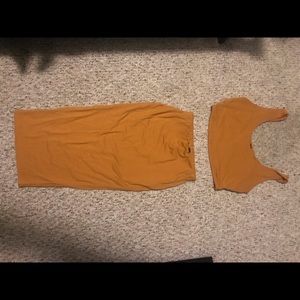 Orange two piece maxi skirt set